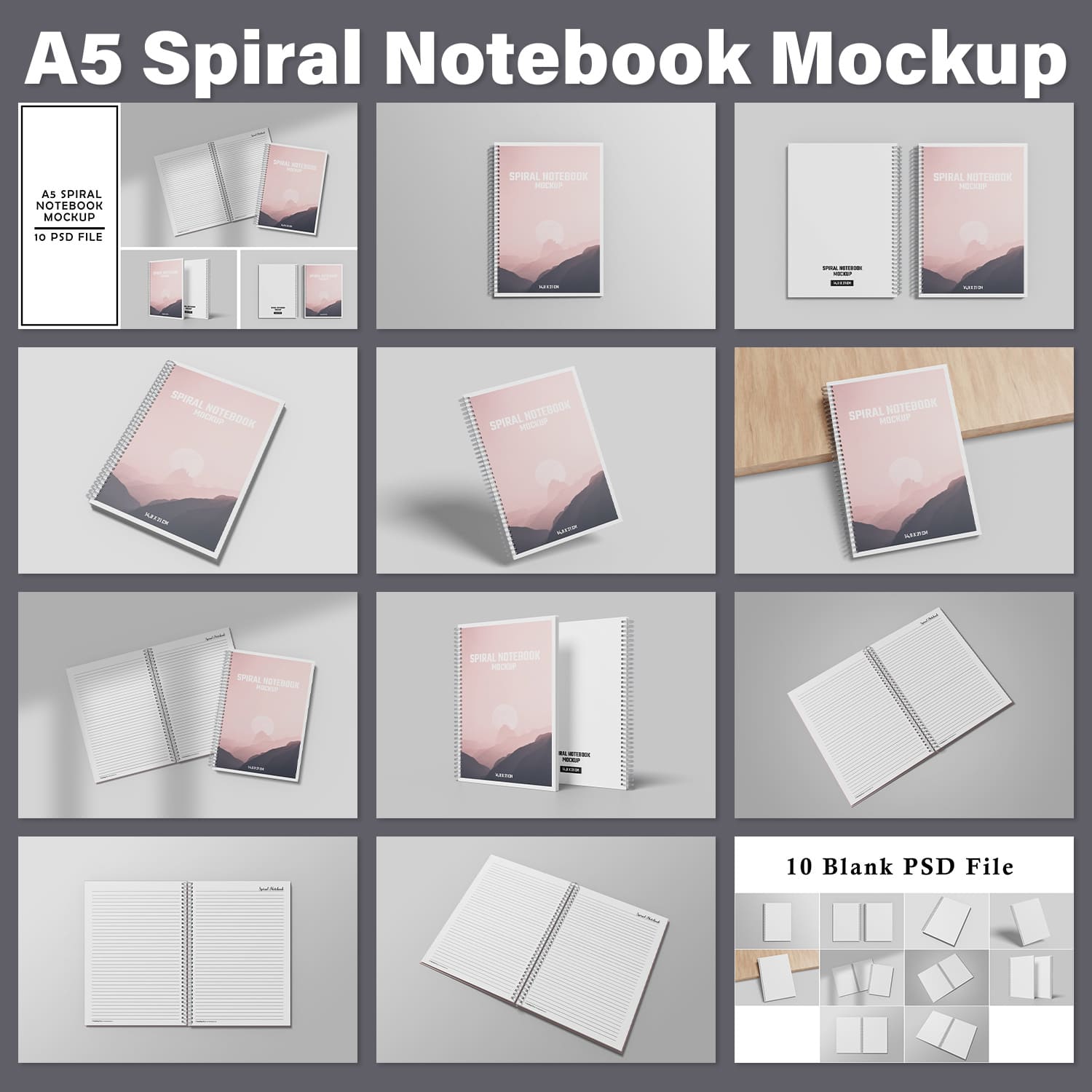 Collection of A5 spiral notepad images with amazing design.