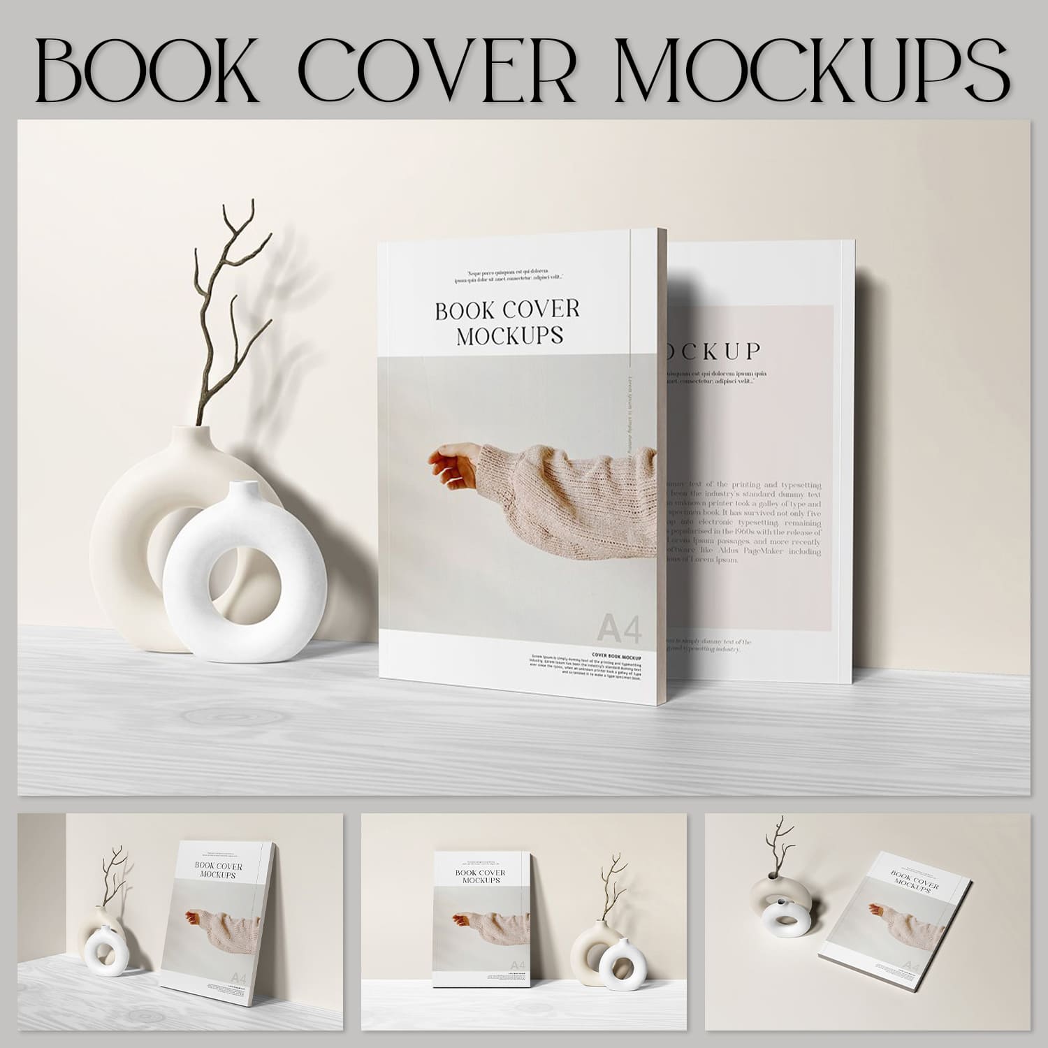 Set of images of books with charming cover.
