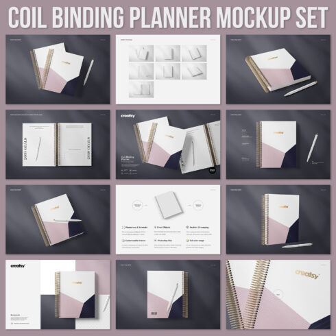 Coil Binding Planner Mockup Set.