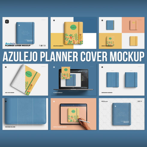 Azulejo Planner Cover Mockup.