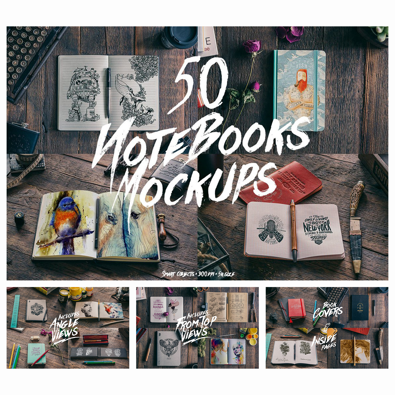 50 Notebooks Mockups.