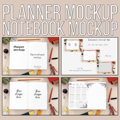 Planner Mockup. Notebook Mockup.