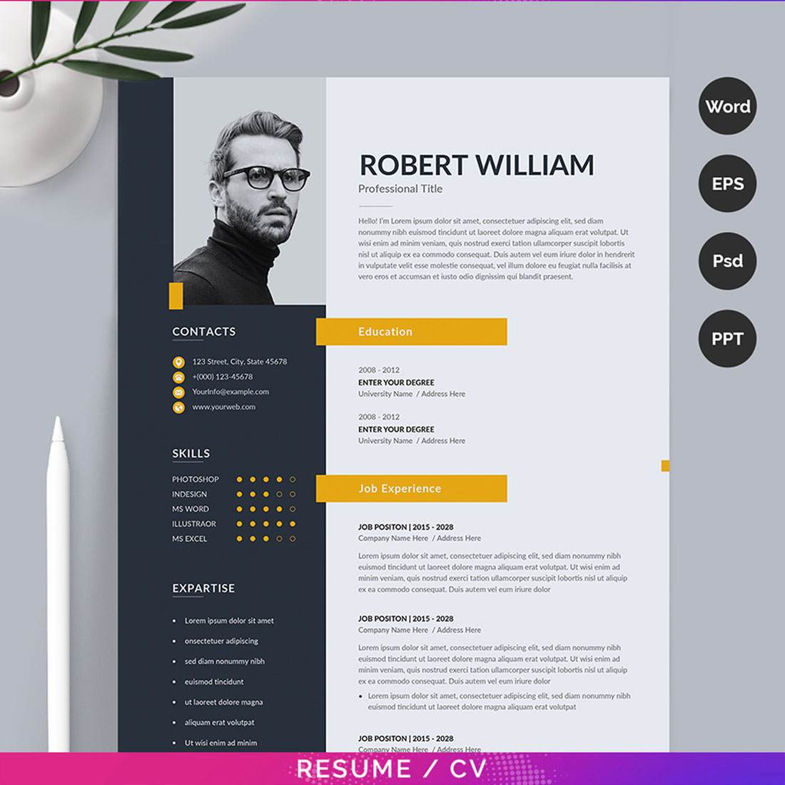 Modern Resume Template CV | MasterBundles