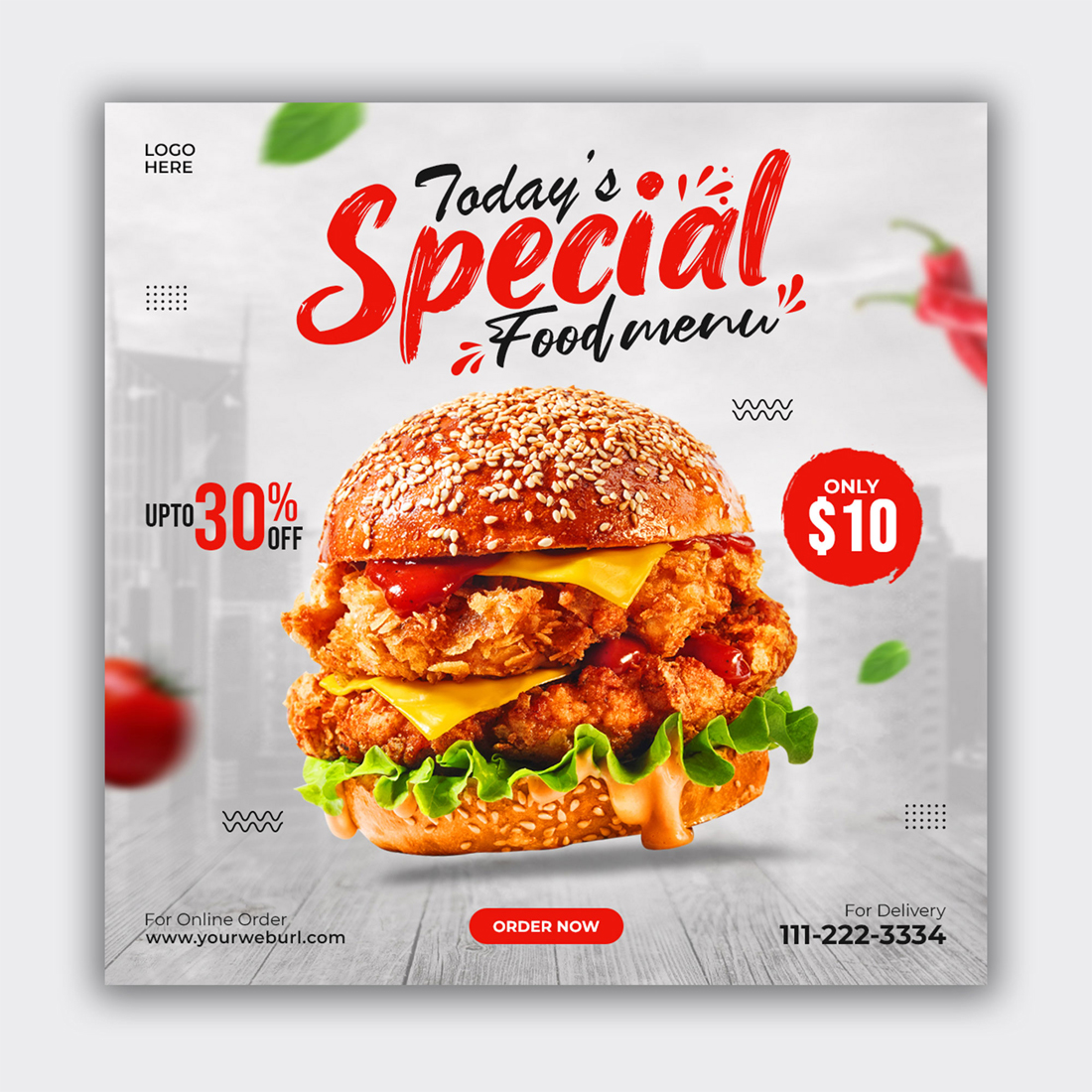 Special Burger Social Media Post Banner Template Bundle preview image.