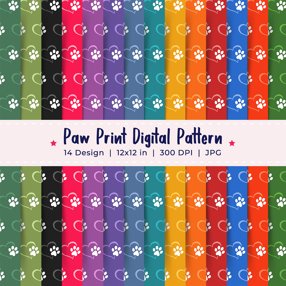 Paw Valentines Print Patterns Design cover image.