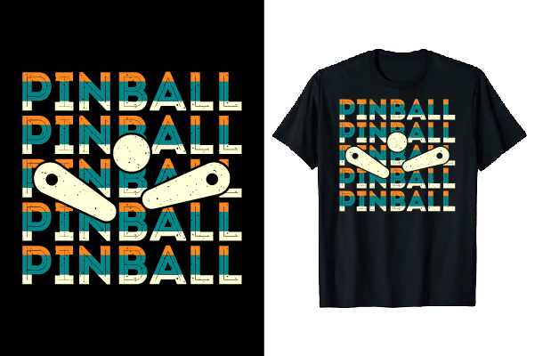 Such a colorful Pinball T-shirt Design.