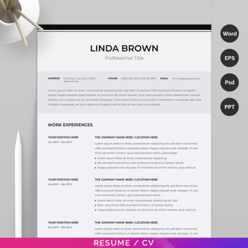 Clean and professional resume template.