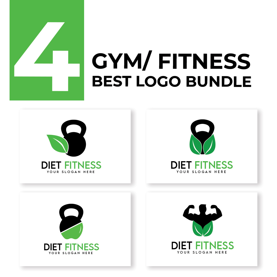 Diet Fitness Logo Template cover image.