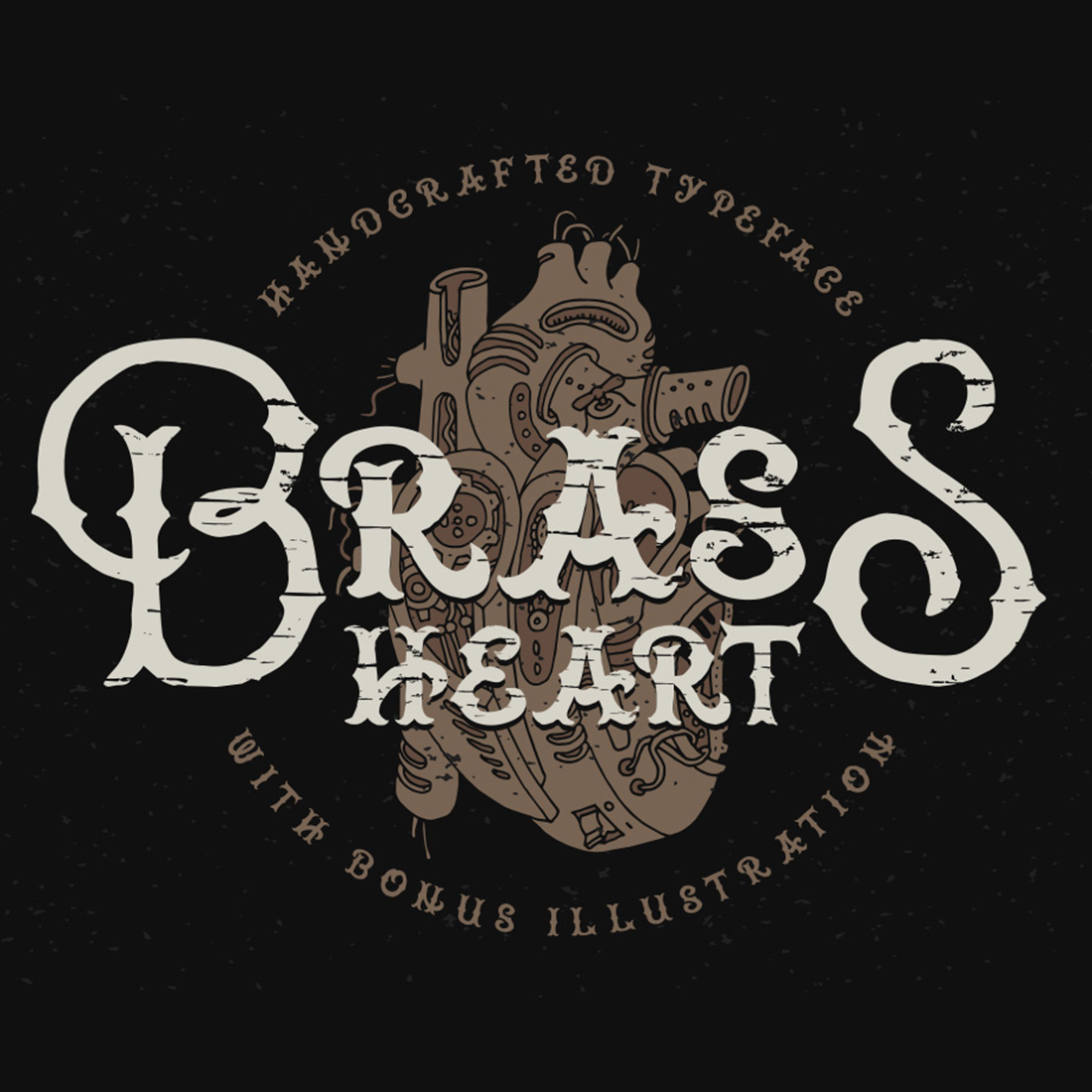 Brass Heart Font main cover.