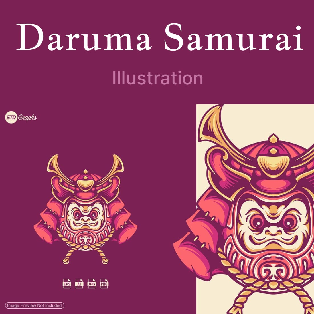 Daruma Samurai - Illustration.