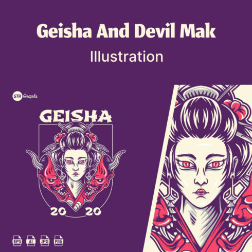 Geisha And Devil Mak - Illustration.