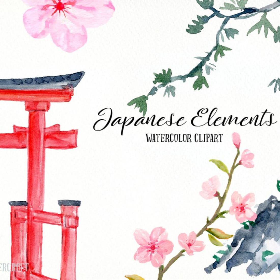 Japanese Elements Clip Art cover.