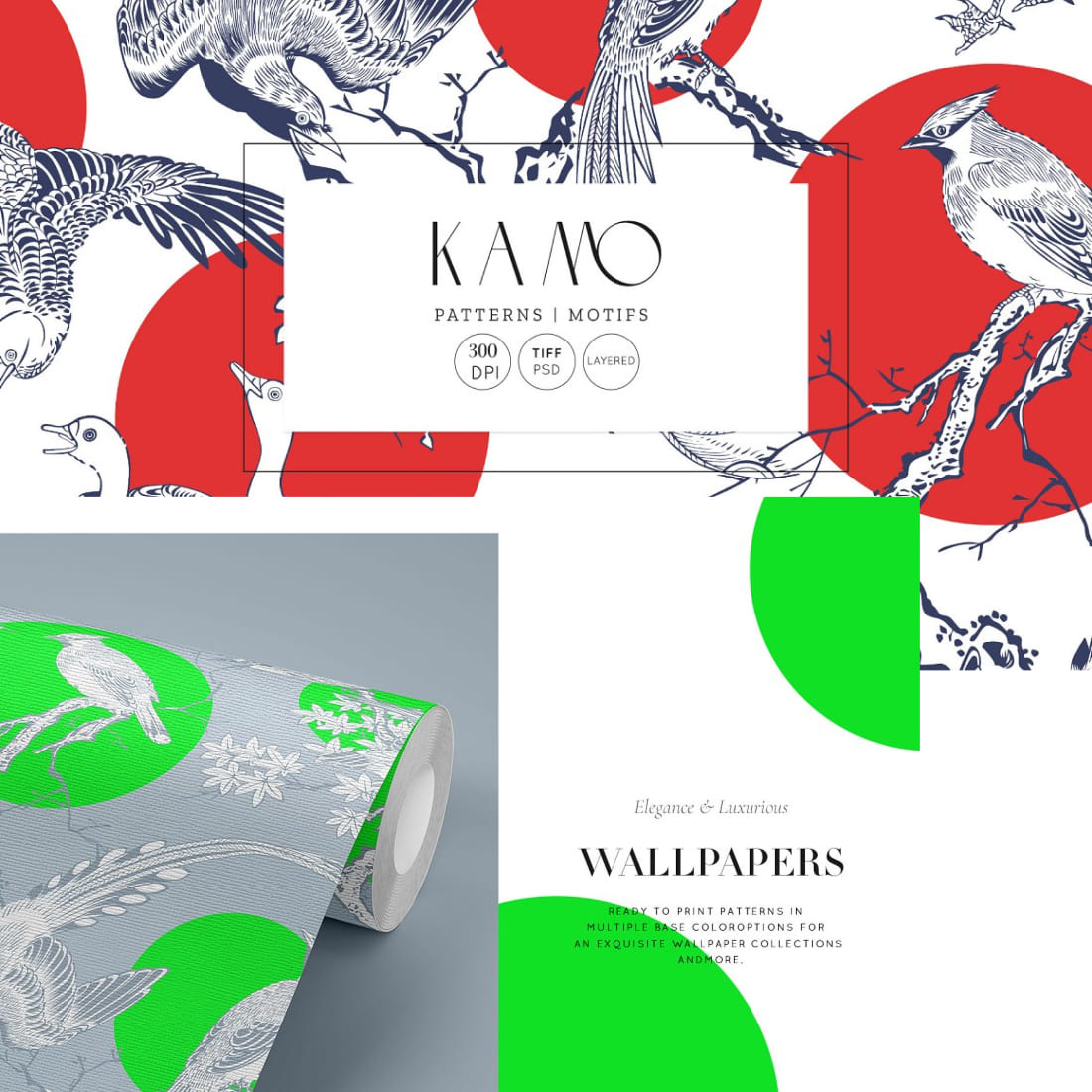 Kamo, Japanese birds Patterns cover.