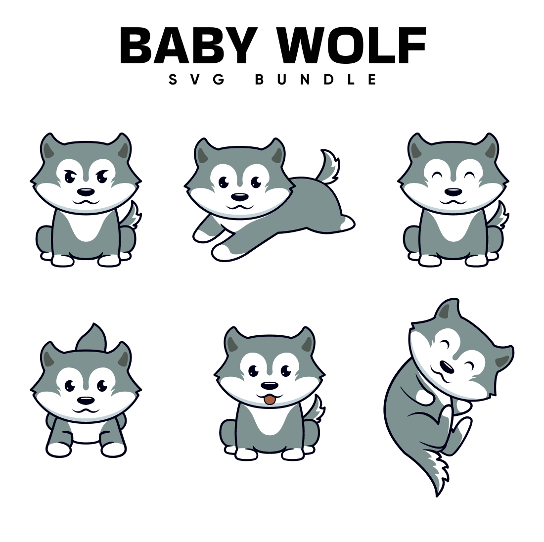 Baby Wolf SVG Files – MasterBundles