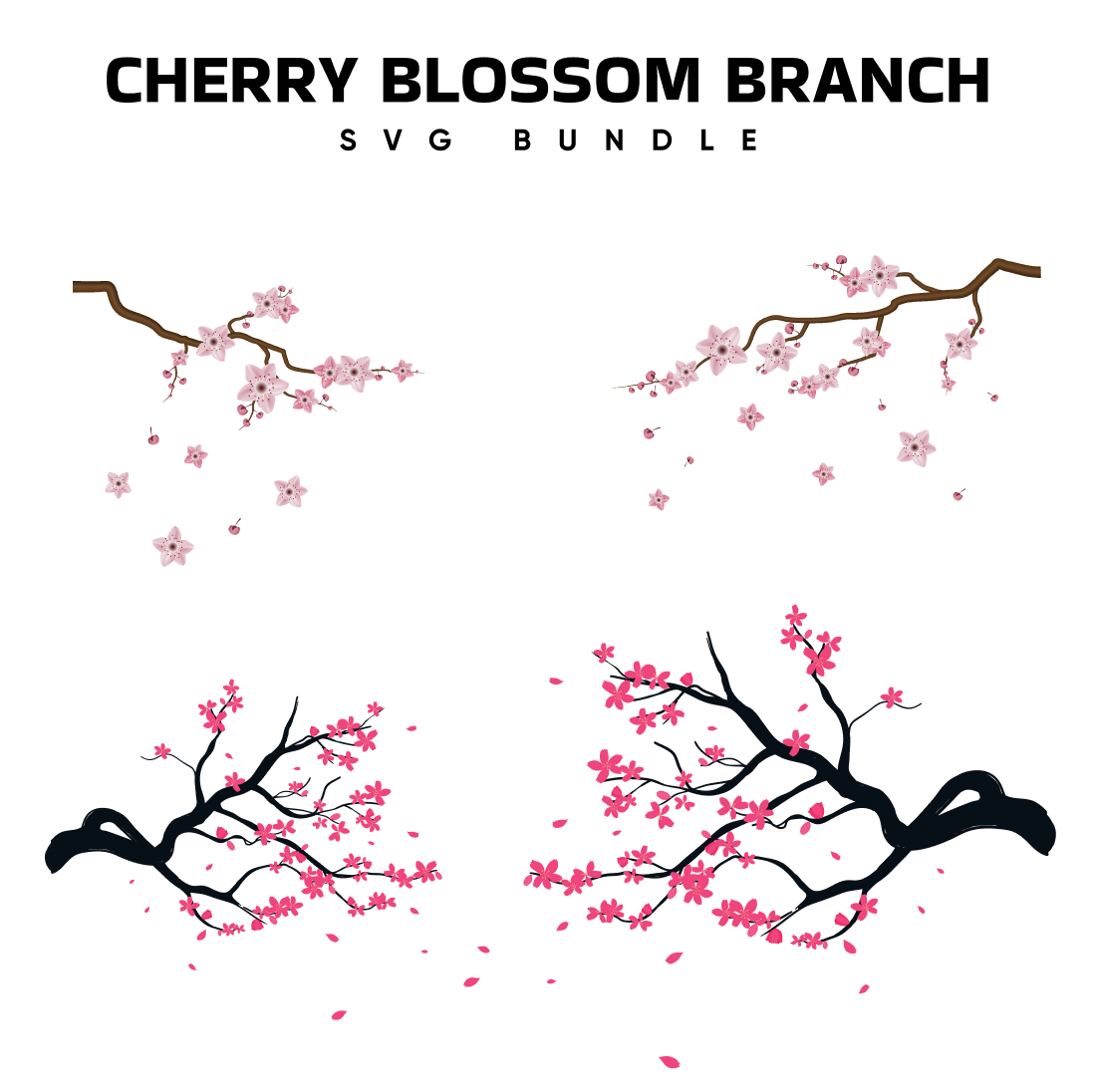 Cherry Blossom Branch SVG.
