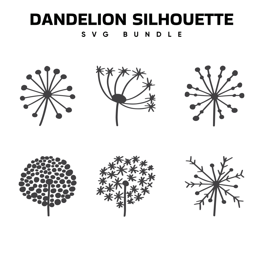 dandelion silhouette vector free