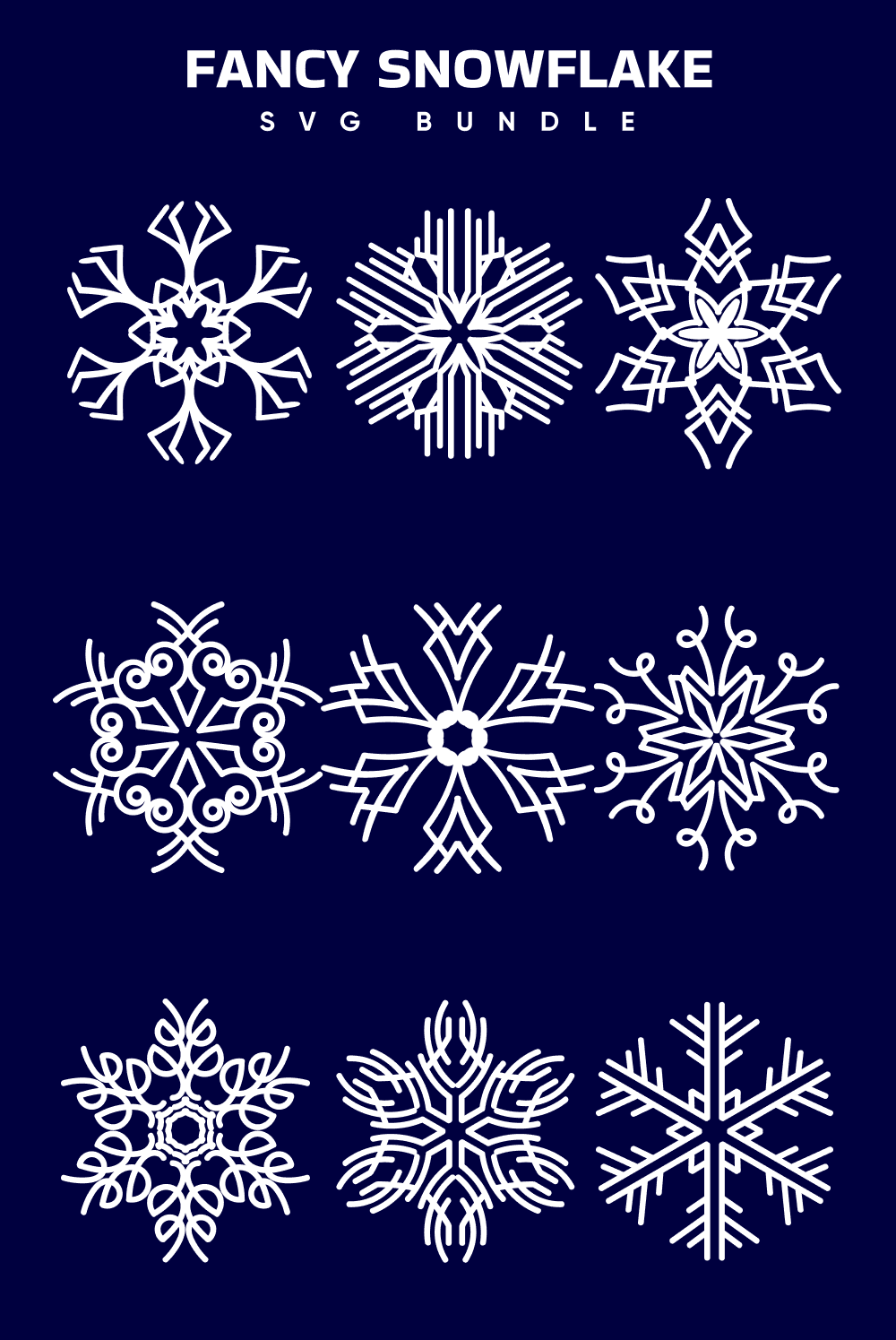 Fancy Snowflake SVG - pinterest image preview.