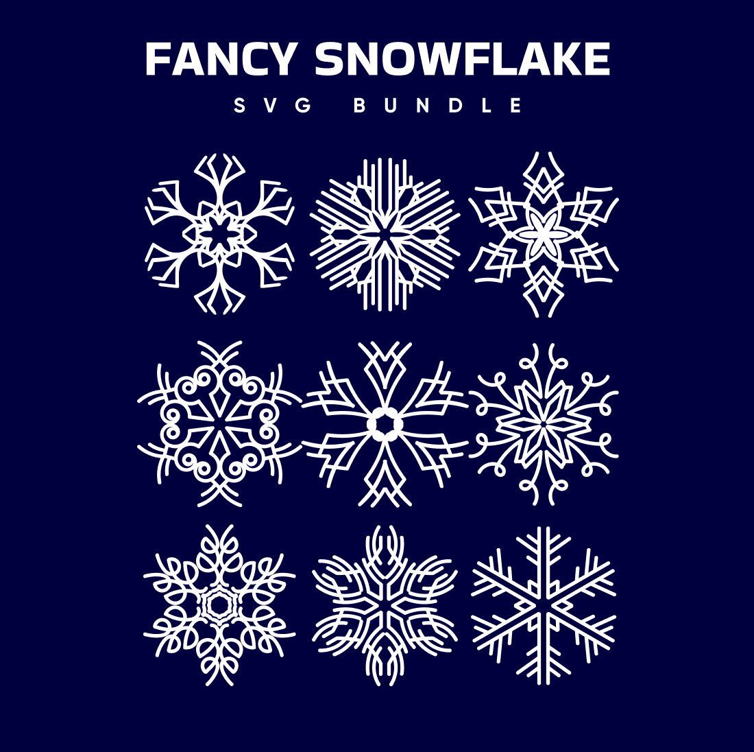 Fancy Snowflake SVG - main image preview.
