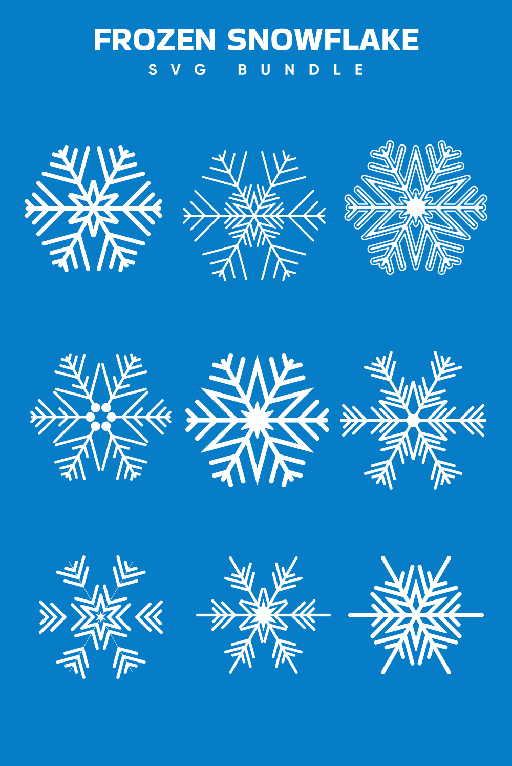 Frozen Snowflake SVG - pinterest image preview.