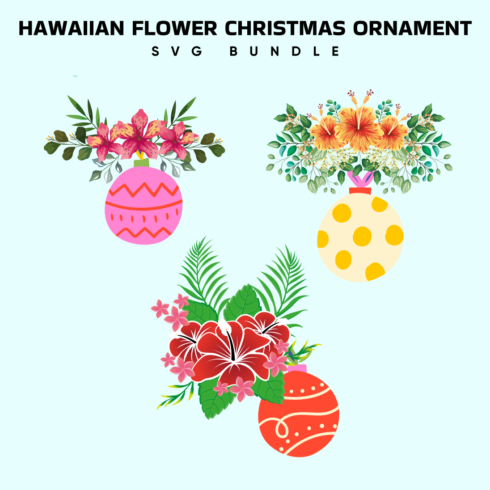 hawaiian flower christmas ornament svg.