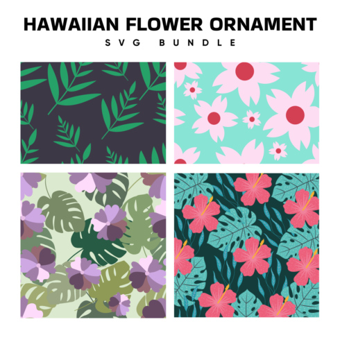 hawaiian flower ornament svg.
