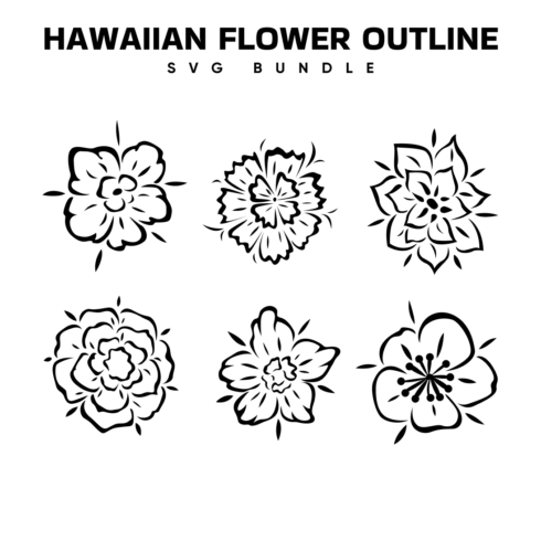 hawaiian flower outline svg.