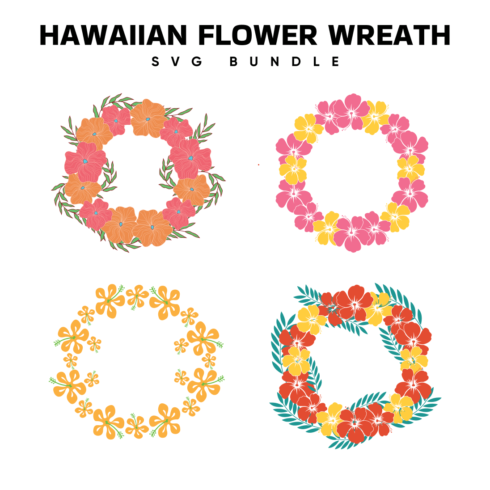 hawaiian flower wreath svg.