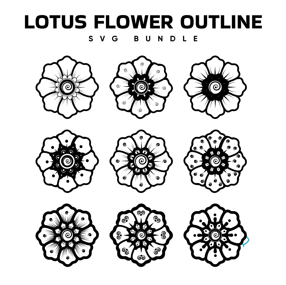 lotus flower outline svg.