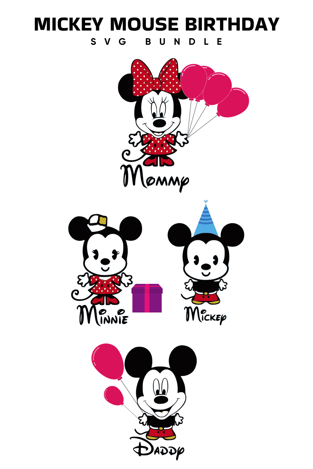A selection of gorgeous images birthday of Minnie Mouse and Mickey Mouse