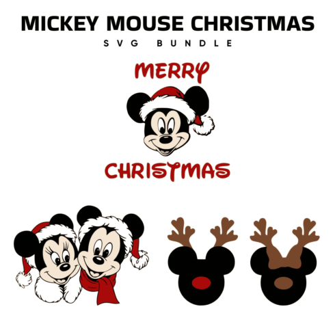 A selection of adorable Mickey Mouse christmas images.