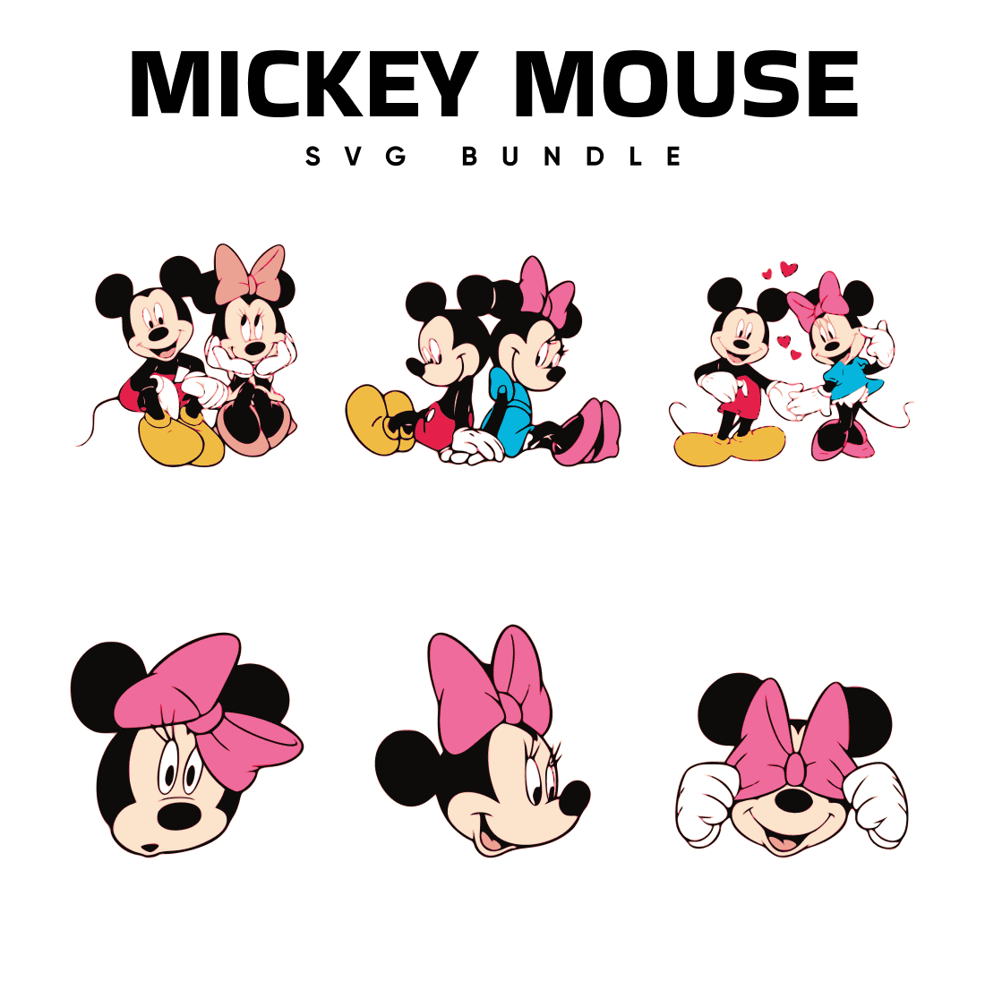 Fashion Mickey Minnie Mouse Svg Bundle, Mickey Mouse Svg, Minnie Mouse