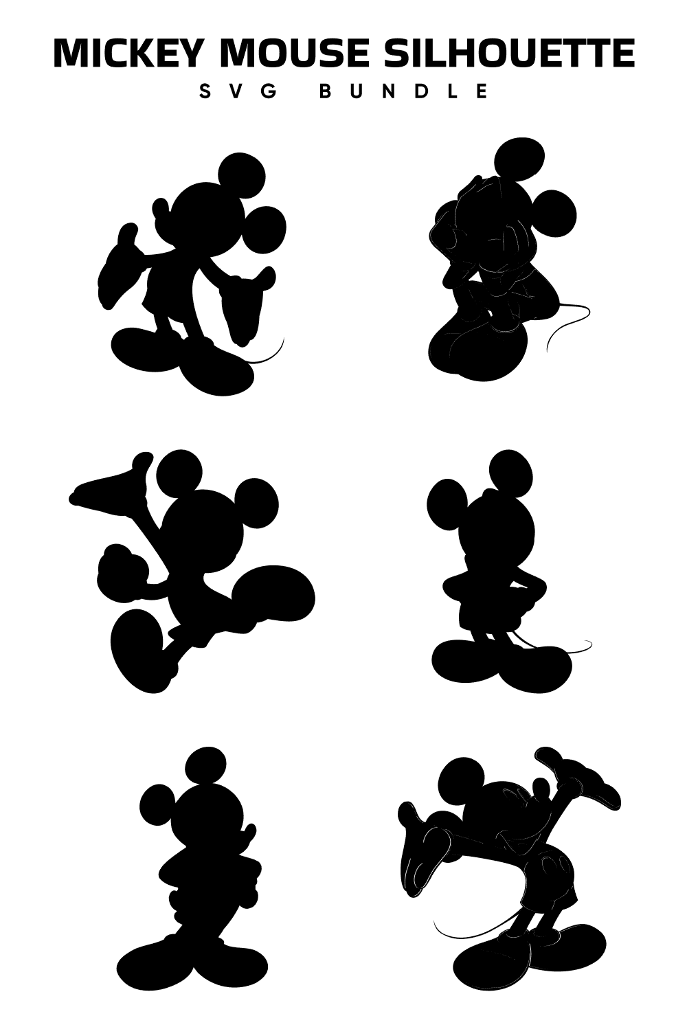 Bundle with enchanting images of Mickey Mouse silhouettes.