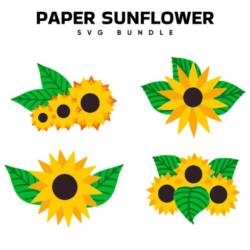 Paper Sunflower SVG.