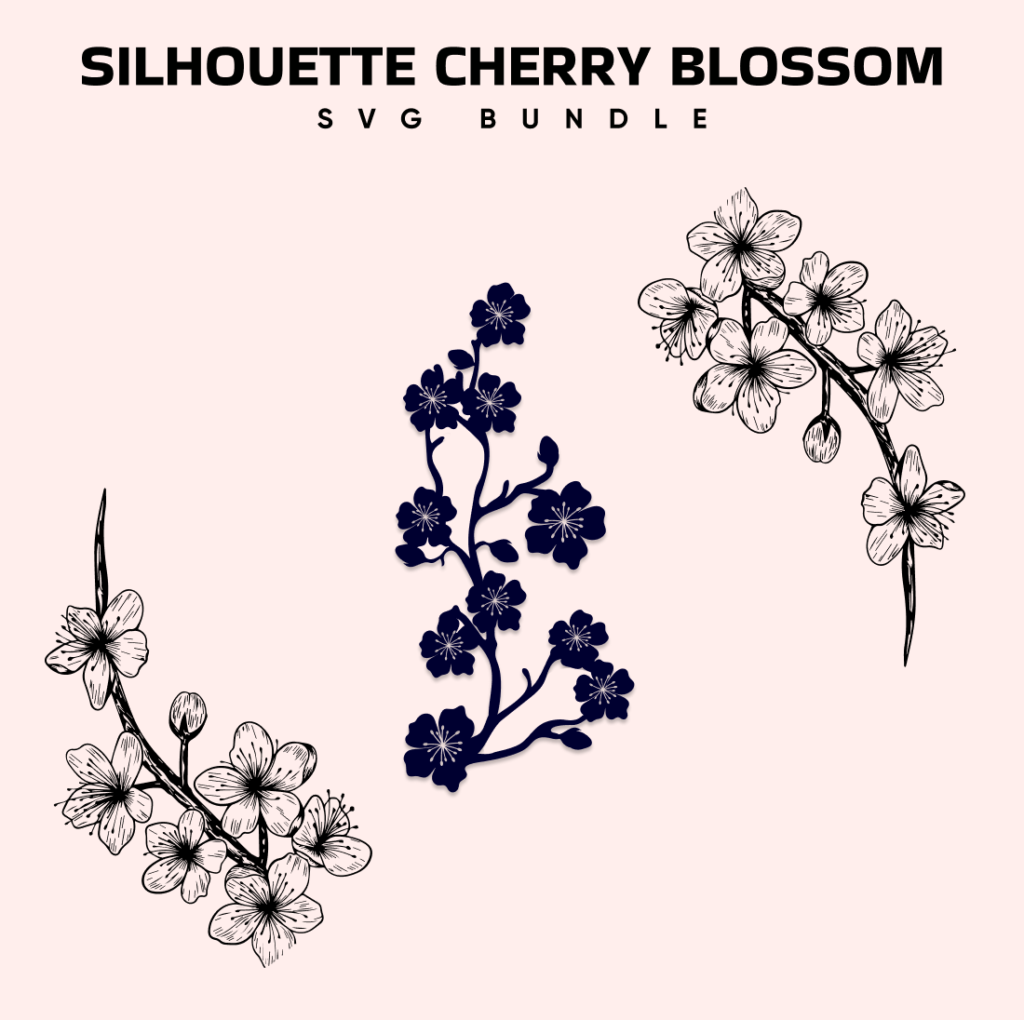 Silhouette Cherry Blossom SVG – MasterBundles