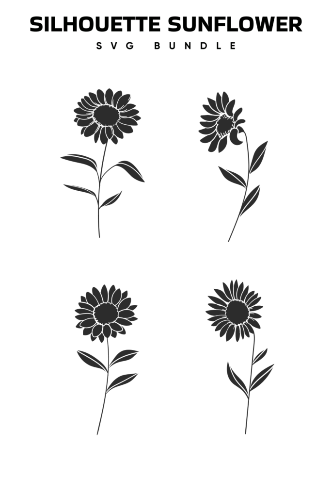 Silhouette Sunflower SVG Designs – MasterBundles