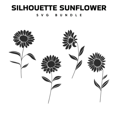 Silhouette Sunflower SVG.