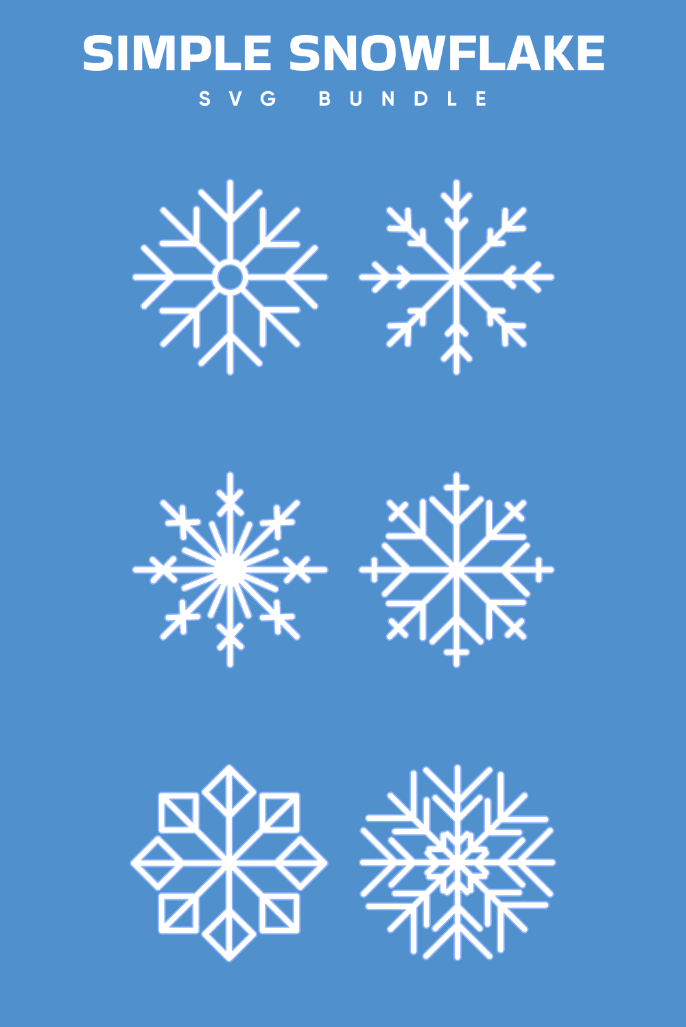 Simple Snowflake SVG - pinterest image preview.