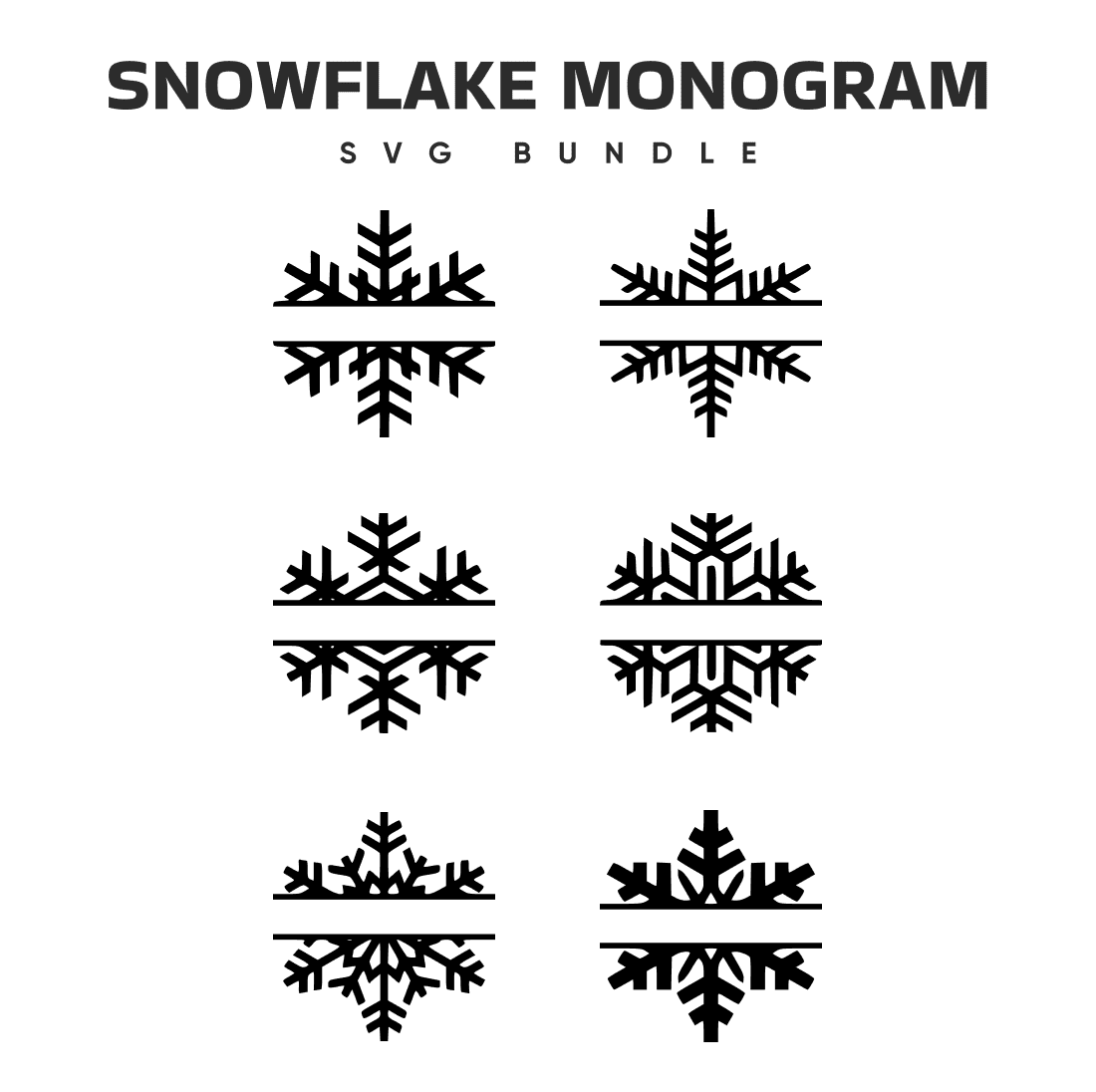 Snowflake Monogram SVG - main image preview.