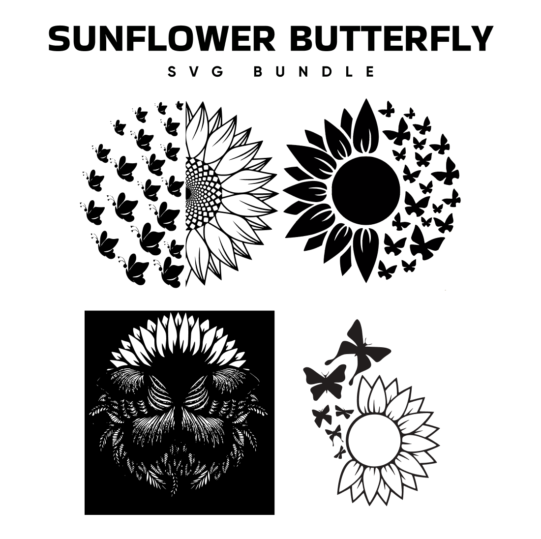 Sunflower Butterfly SVG.