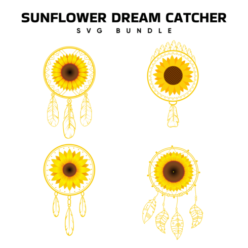 Sunflower Dream Catcher SVG.