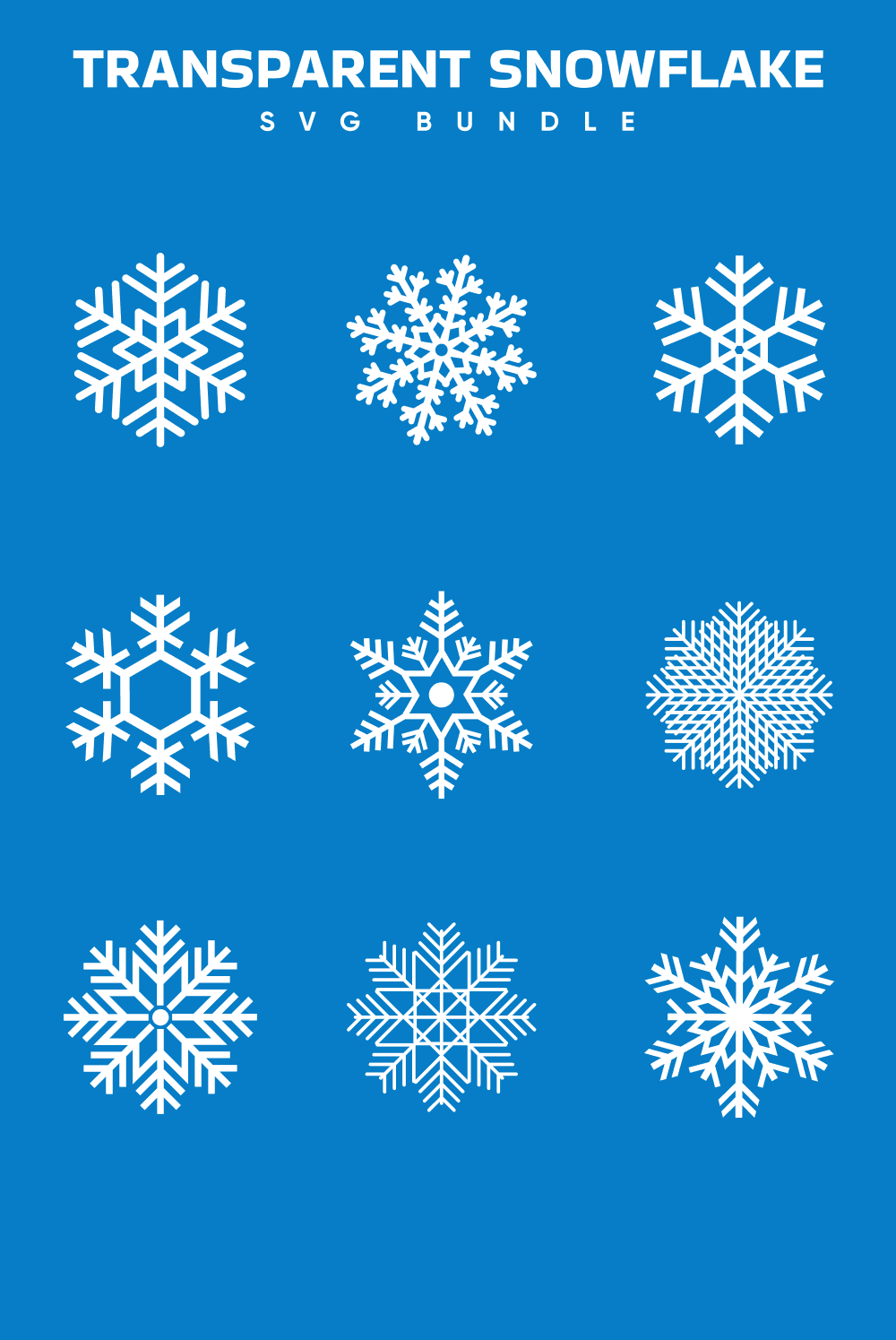 Transparent Snowflake SVG - pinterest image preview.