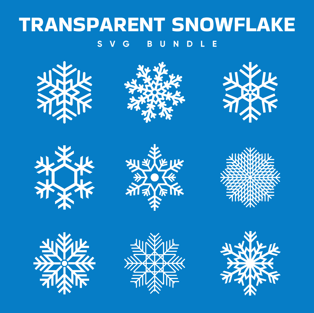 Transparent Snowflake SVG - main image preview.