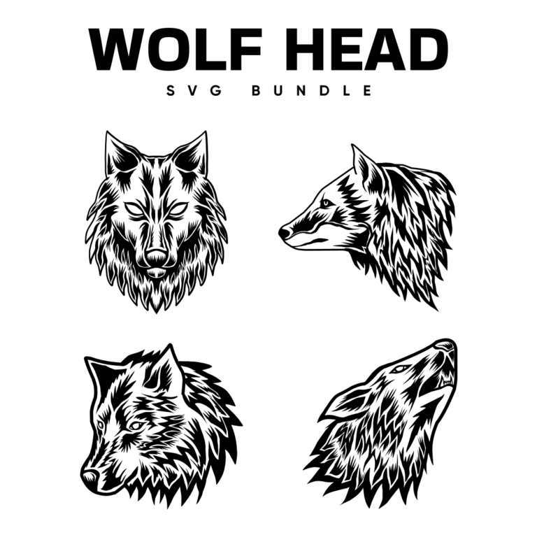 Tribal Wolf SVG Files Bundle MasterBundles   01. Wolf Head Svg Bundle 1100 X 1100 326 768x765 