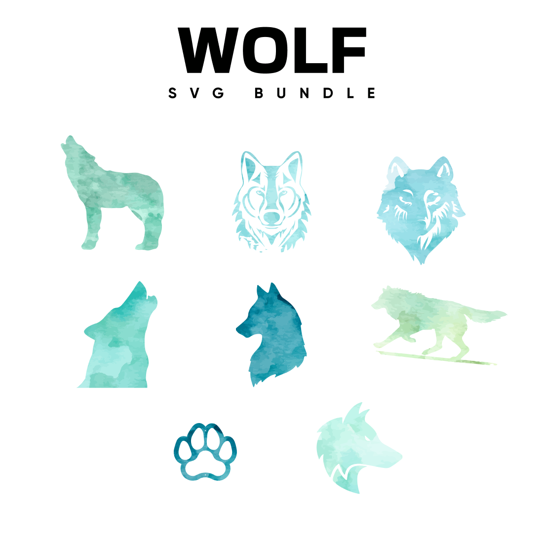 The wolf svg bundle includes a wolf.