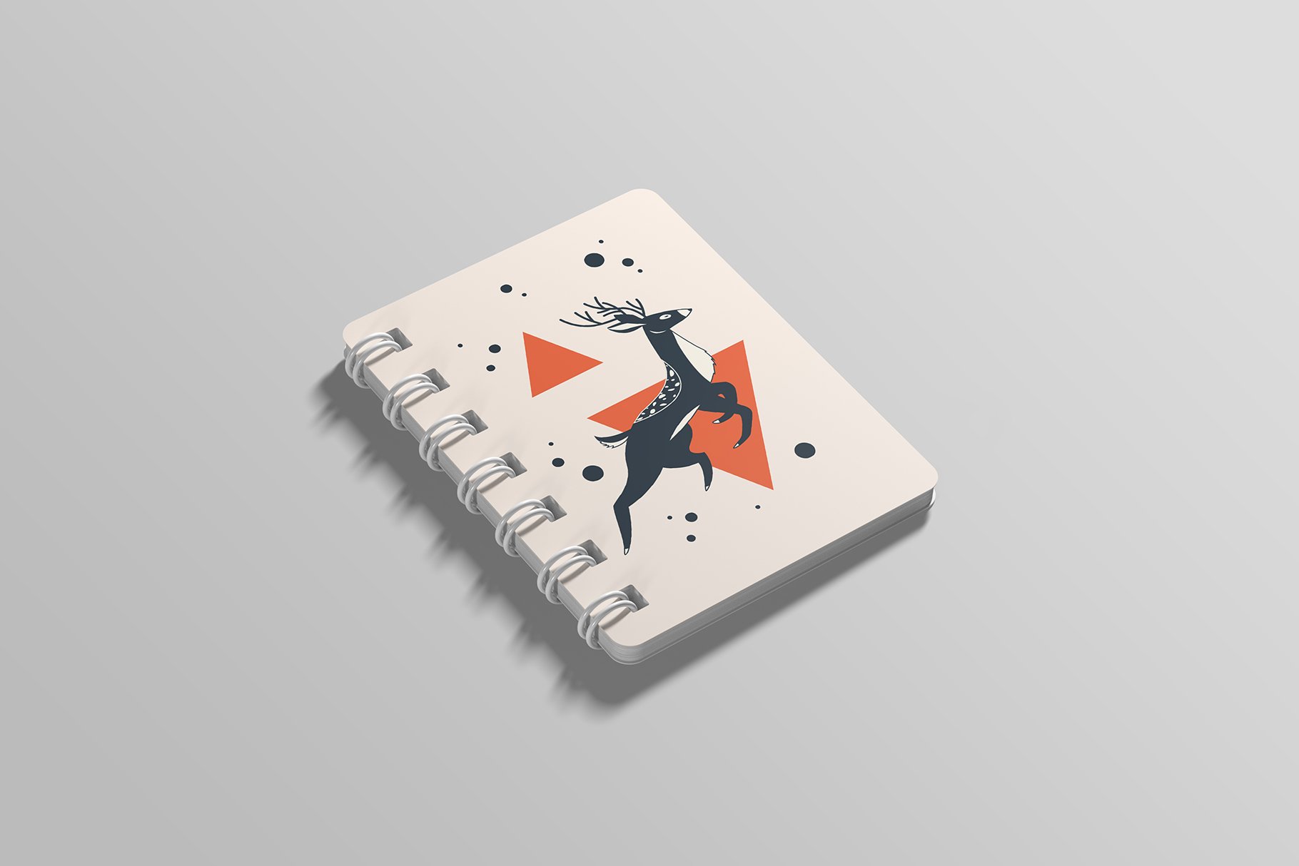 White notebook with the black deer.