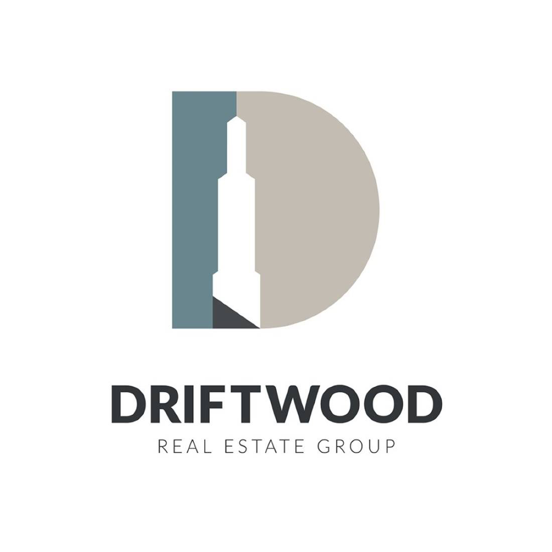 Driftwood Real Estate Logo Template preview image.