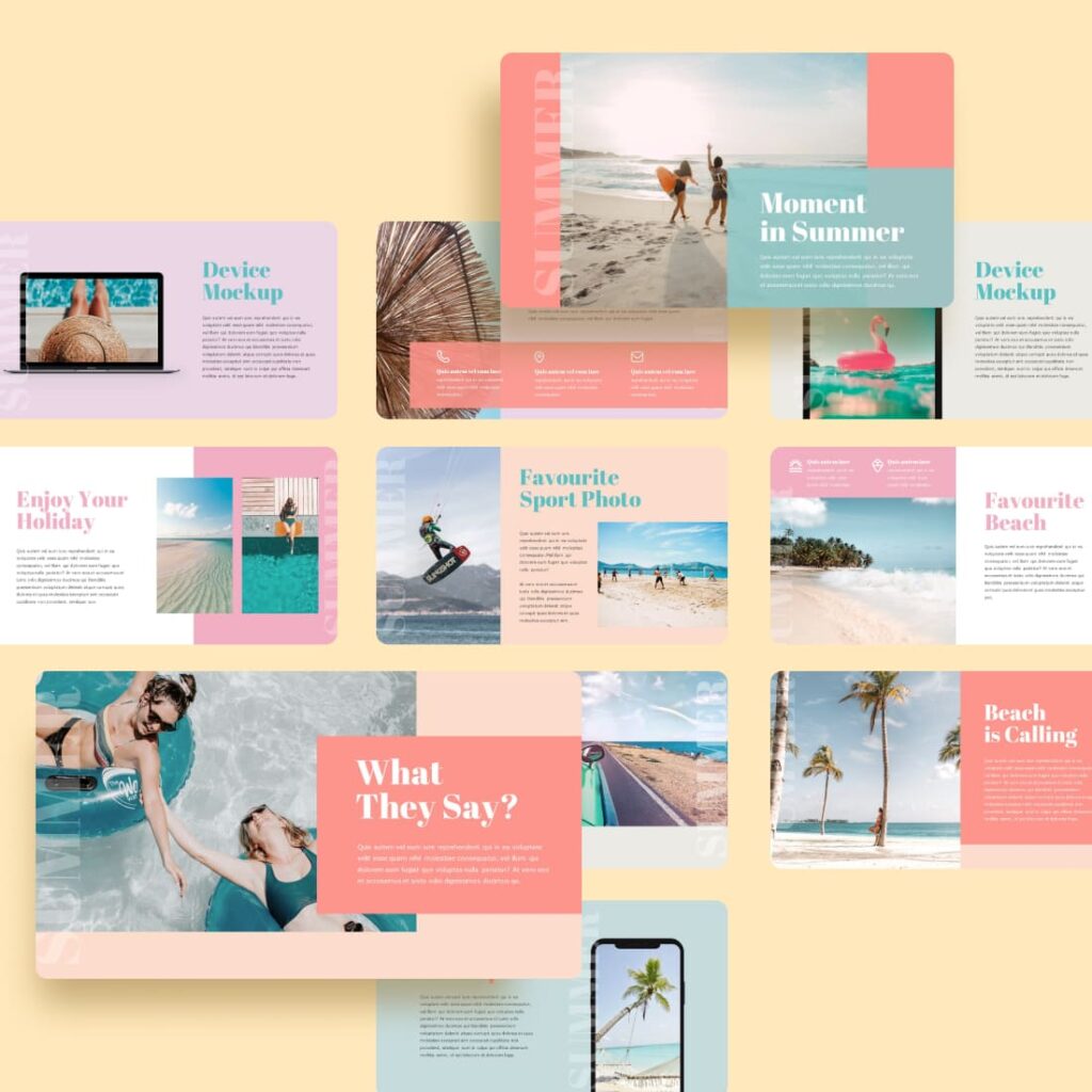 Summer Beach Powerpoint Template – MasterBundles