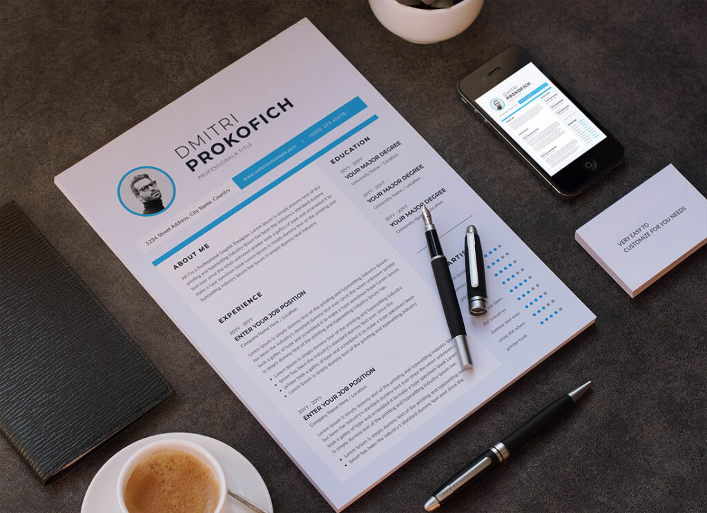 Minimalist Resume CV Template - MasterBundles