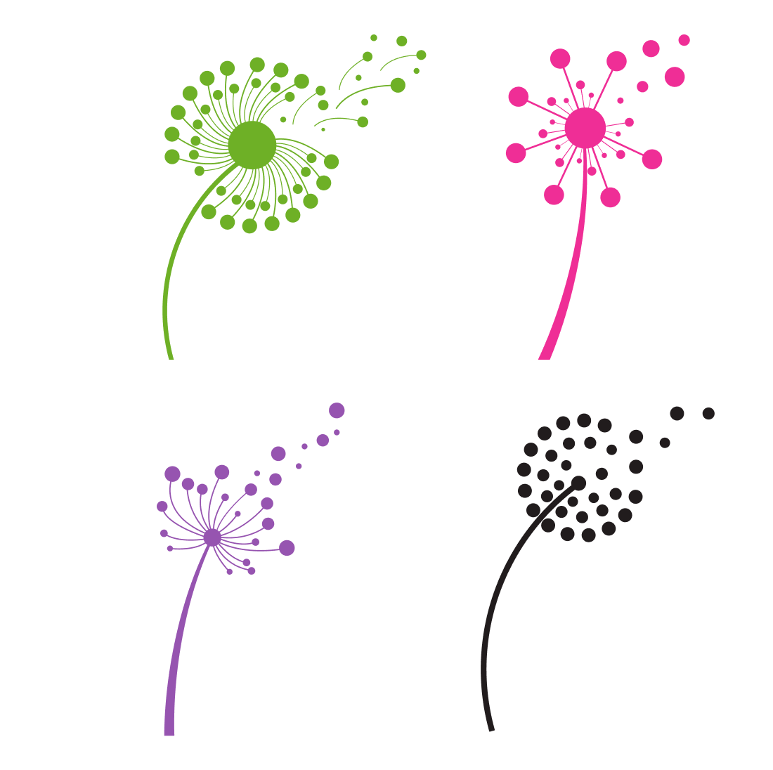Blowing Dandelion SVG Free cover.