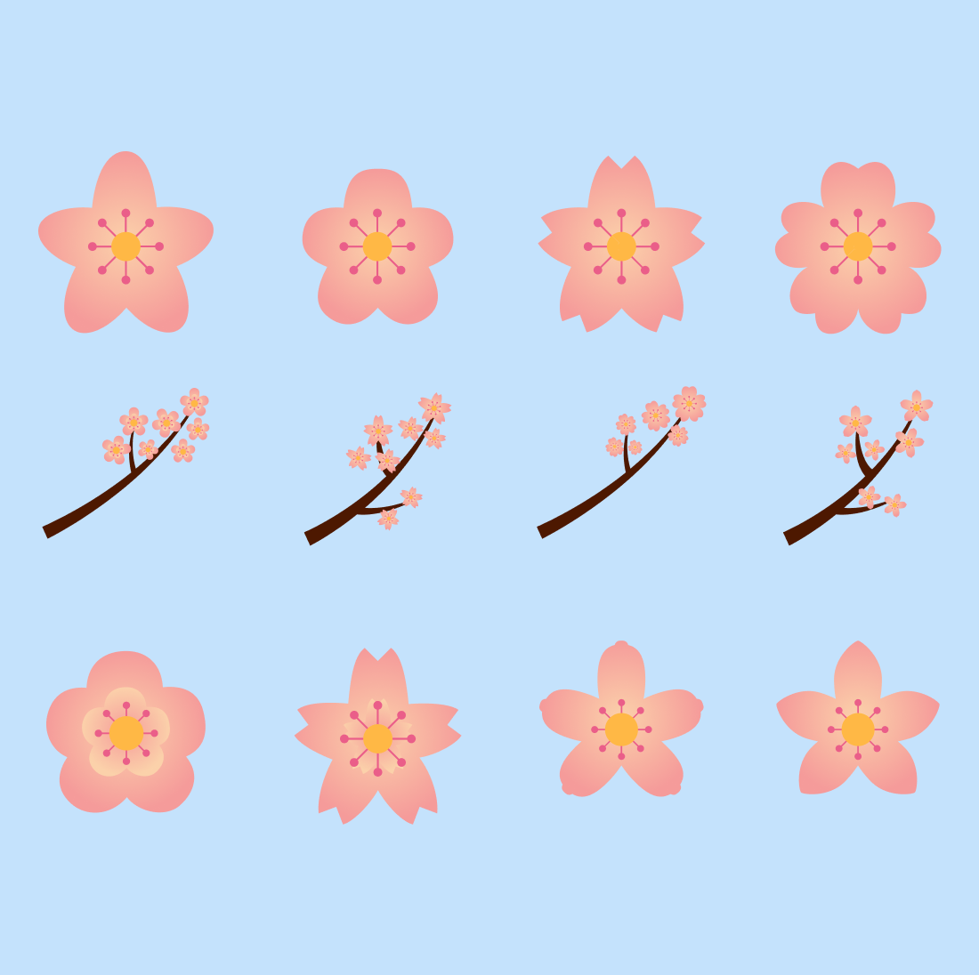 Cherry Blossom Flowers SVG cover.